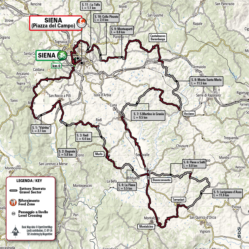 Planimetria Strade Bianche 2022